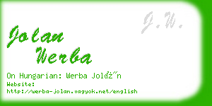 jolan werba business card